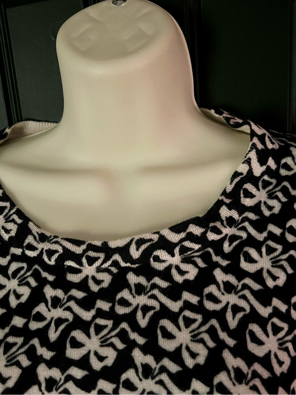 J. Crew Merino Wool Sweater Size M Black Bow Print